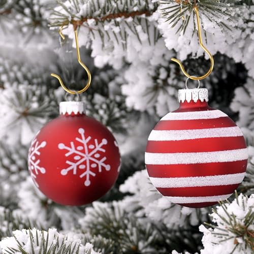 Gold Christmas Ornament Hooks - 100 Pack C-Shaped Hangers