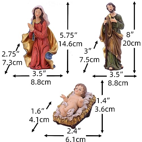 11-Piece Nativity Set 8-Inch Hand-Painted Resin Christmas Figurine Scene