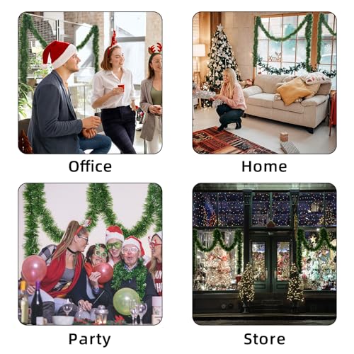 50ft Green Christmas Garland - Unlit Bendable Holiday Greenery Decor