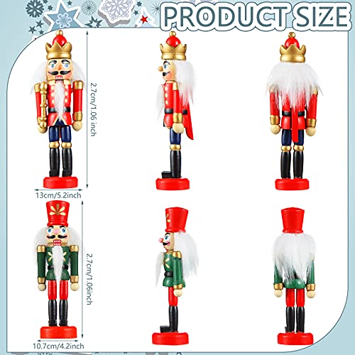 12-Piece Wooden Christmas Nutcracker Ornaments - Soldier Hanging Figures
