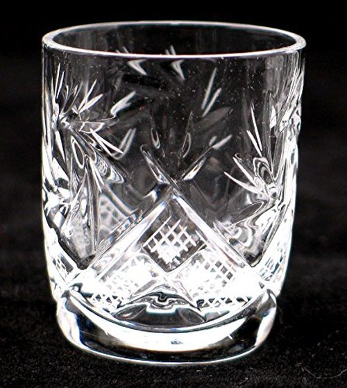 Neman SET of 6 Russian CUT Crystal Shot Sherry Glasses on a Long Stem 1.7oz (50 ml)