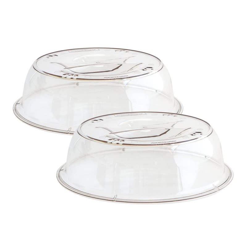 Nordic Ware Plastic Deluxe Microwave Cover, Clear (Set of 2)