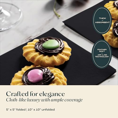 Servietto Brown Linen-Feel Disposable Cocktail Napkins 200-Pack 5" x 5"