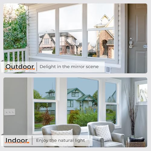 One Way Window Privacy Film - Silver Static Cling, UV Blocking 17.5" x 78.7"