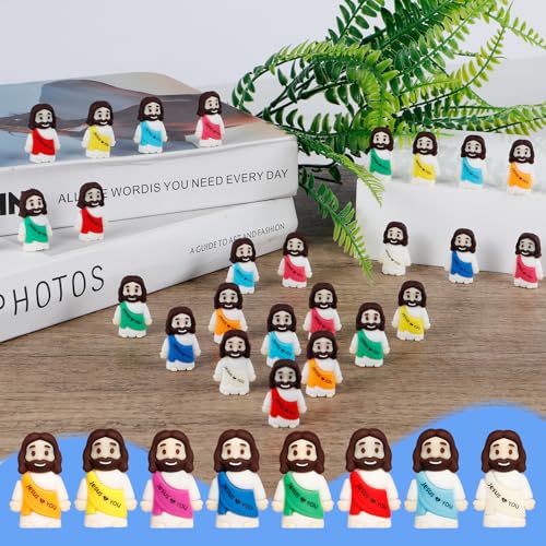 30pcs Tiny Jesus Figurines - Mini Religious Figures for Easter & Gifts