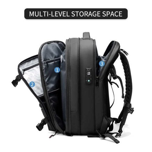 Vacuum Storage Backpack for Travel – 40L Expandable Compression Bag with Pump, Water-Resistant Luggage, Space Saver with TSA Lock – Free Water Bottle Included
