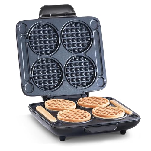 DASH Multi Mini Waffle Maker - Four 4¡± Waffle Molds, Nonstick Waffle Iron with Quick Heat-Up, Nonstick Surface - Perfect Mini Waffle Maker for Kids and Families, Just Add Batter