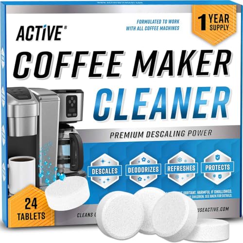 Coffee Machine Descaler Tablets 24 Pack - Universal Espresso & Drip Cleaner