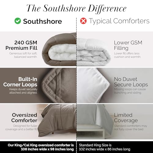 Oversized King Down Alternative Comforter - Dark Taupe, All Season