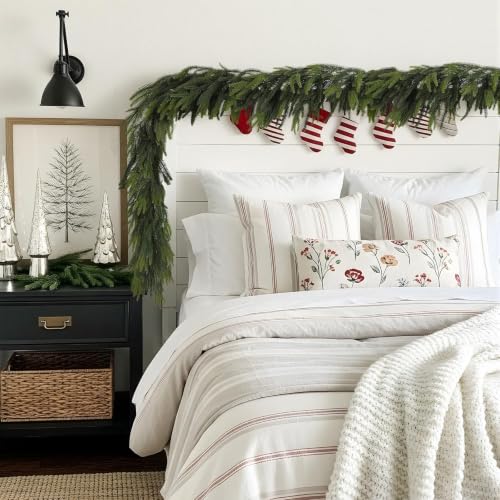 Real Touch Norfolk Pine Garland 9ft - Artificial Christmas Greenery for Mantel