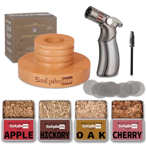 Cocktail Smoker Kit with Torch - Includes 4 Flavors & Accessories - Old Fashioned Whiskey Smoker Set (Without Butane)
