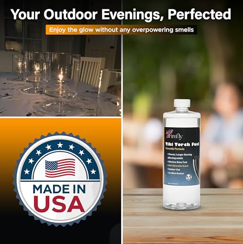 Citronella Tiki Torch Fuel - 2 Pack, 1 Gallon Bottles for Outdoor Use