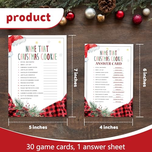 Name That Christmas Cookie 30 Card Party Game by QWYBP, Variation: THIS listing: Name That Christmas Cookie