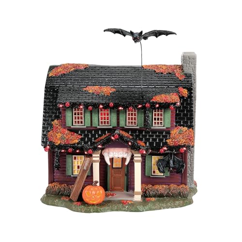Lighted Halloween Vampire House Ceramic Village Building Decor, 7.87-Inch