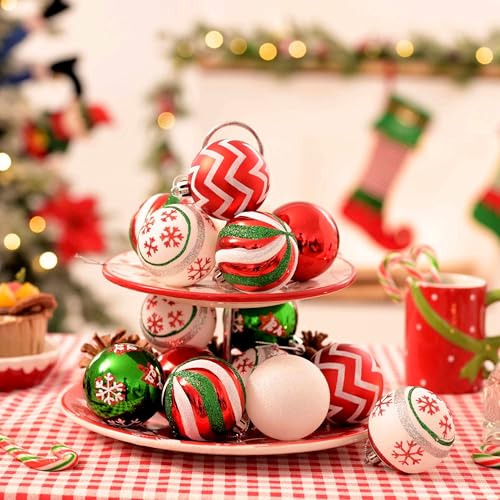 30-Piece Christmas Ornament Set - 2.36 Inch Shatterproof Hanging Tree Balls