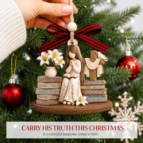 God Says I Am Christian Christmas Ornament - Faith-Based Bible Verse Decor - Variation: God Says 1