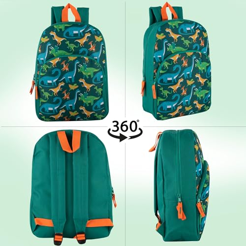 Trail Maker 15 Inch Dinosaur Kids Backpack for Boys and Girls