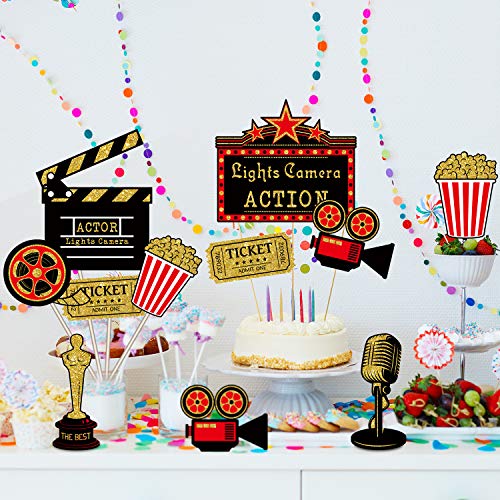 32-Piece Movie Night Party Table Toppers - Red Carpet Theme Decorations