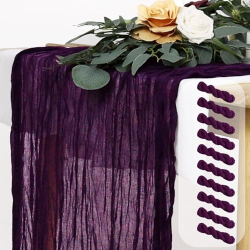 FUHSY Purple Cheesecloth Table Runner 10 Pack FT Long Gauze Cheese