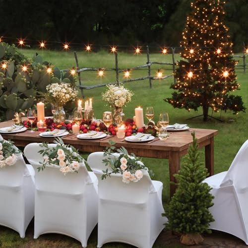 Universal Stretch Spandex Folding Chair Covers - 10PCS White