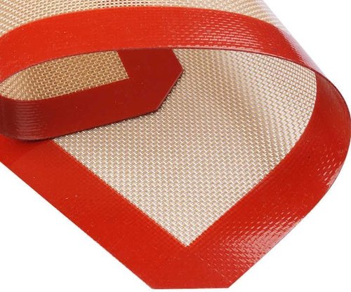Good Dee's Silicone Baking Mats - Food Safe Non-Stick Baking Mats for Macaroons & Cookies | 16.5” x 11.6” | Pack of 2 (Red & Beige)