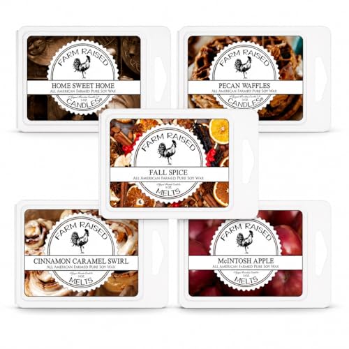 Fall Scented Soy Wax Melts Variety Pack - 30 Cubes, 5 Seasonal Fragrances