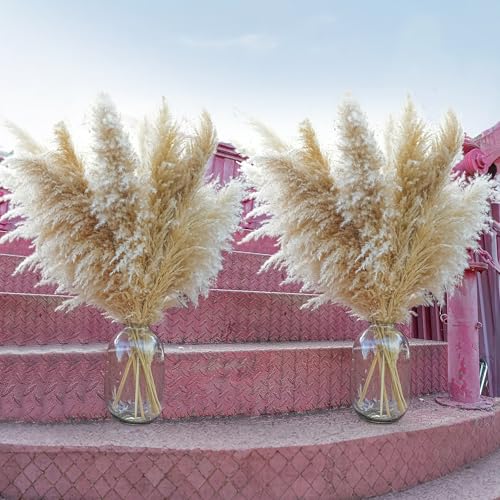 40pcs 40-Inch Tall Pampas Grass Stems for Boho Floor Vase Decor