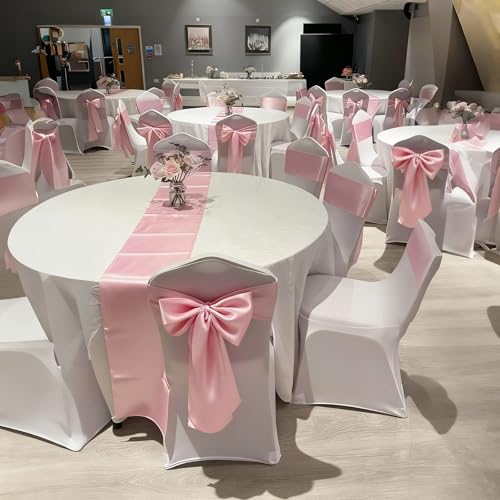 Large Pink Satin Bows for Coquette Room Decor & Events (23x11 In, 3 Pack)