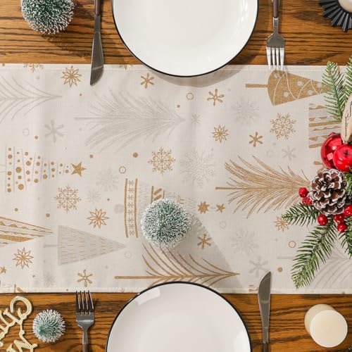 Siilues 220 GSM Christmas Table Runner 13x120 Inch Holiday Decor