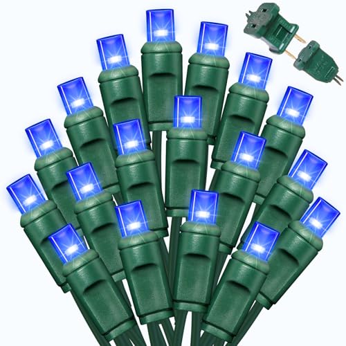 LAMPHOME Blue Christmas String Lights 25FT Waterproof Outdoor Fairy Lights
