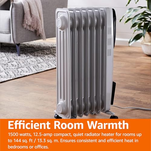 Portable Oil-Filled Radiator Heater 1500W with 7 Fins