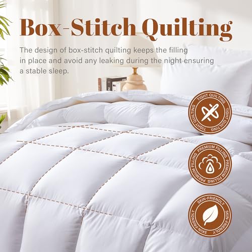 Cosybay All Season Feather & Down Fiber Duvet Insert - 100% Cotton Comforter