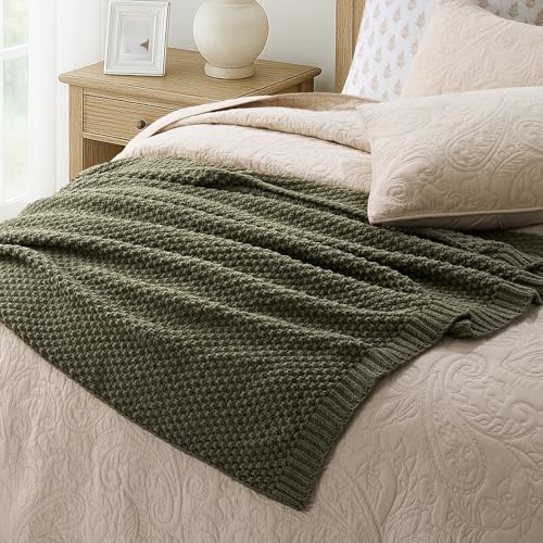 EverGrace Chunky Chenille Knit Throw Blanket - 50x60 Moss Stitch