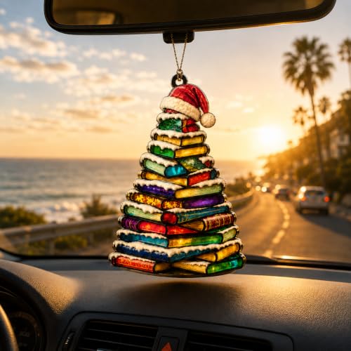 Kingduhu Santa Book Ornament for Christmas Tree – Book Lover Gift 4"