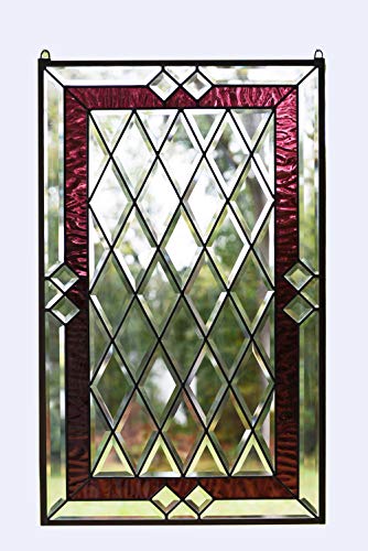 20x34 Handcrafted Stained Glass Window Panel with Beveled Glass & Copper Frame