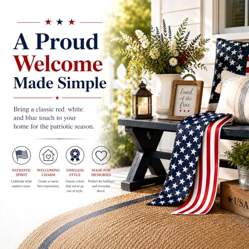 Patriotic Wreath Sash Stars and Stripes Front Door Decor
