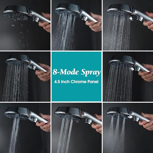 8-Mode Handheld Shower Head with 79-Inch Hose and Low-Reach Wall Mount