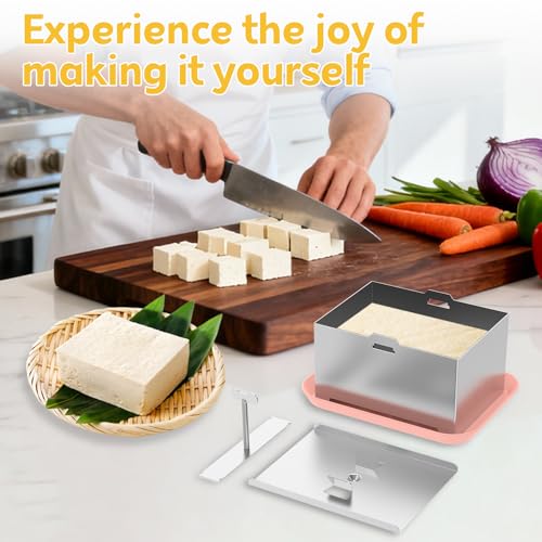 PHWRECZ Large Stainless Steel Tofu Press Kit - Adjustable & Detachable Food Grade Mold for Home Use