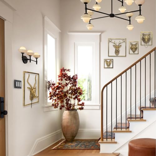 5-Piece Animal Head Wall Sculpture Set, Gold Resin Decorative Wall Mounts