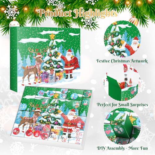 DIY Christmas Advent Calendar Box Set - 24 Days Fillable Gift Boxes