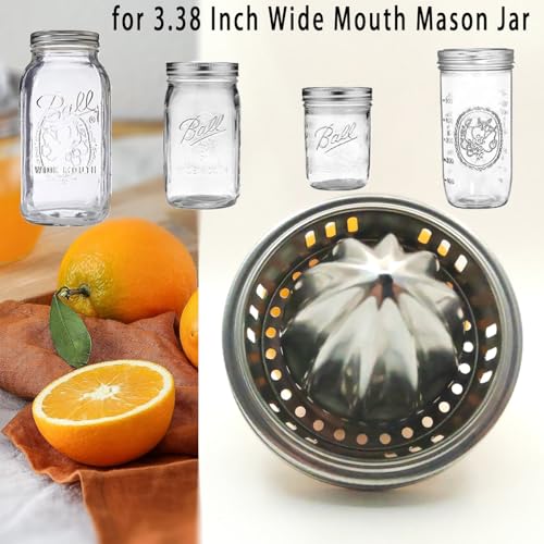 2-Pack Stainless Steel Citrus Juicer Lid for Wide-Mouth Mason Jars