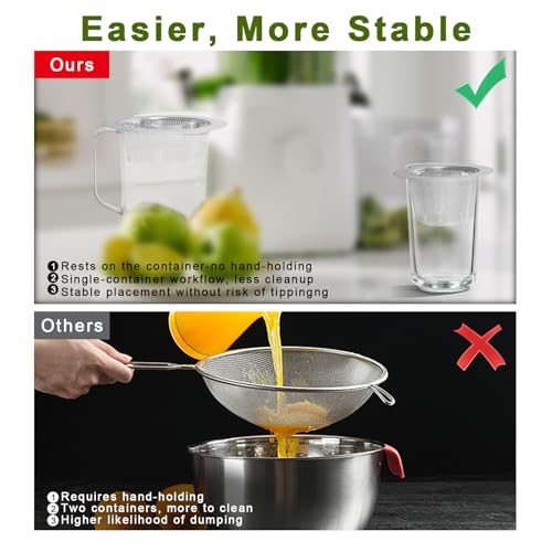 2-Pack Stainless Steel Pulp Strainer for Cold Press Juicers
