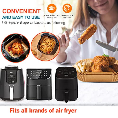 Disposable 9-Inch Square Air Fryer Parchment Paper Liners (125 Count)