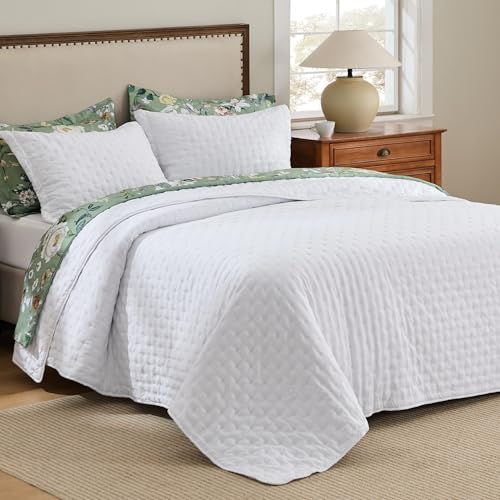 Ultra Soft Twin XL Quilt - Lightweight White Bedspread Coverlet 68x86