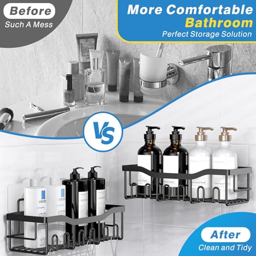 Eudele Adhesive Shower Caddy 5 Pack Rustproof Stainless Steel Bath Organizers