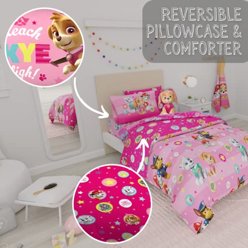 Paw Patrol Girls 5-Piece Twin Bedding Set - Soft Comforter & Sheet Set