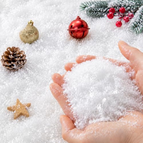 Shell White 40oz Christmas Fake Snow Decoration with Twinkles - Artificial Flake Snow for Holiday & DIY Decor