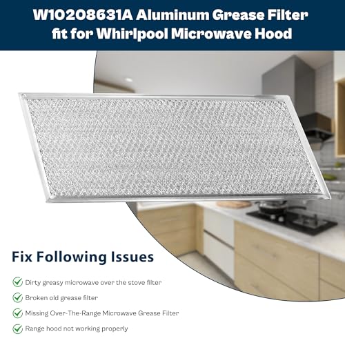 13x6 Inch Aluminum Microwave Grease Filter Replacement, 2 Pack