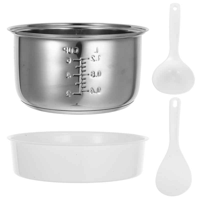 BRIGHTFUFU 1Pc 3L Rice Cooker Cup Stainless Steel Inner Bowl Non-Stick Inner Pot Upgrade Even Heating for Perfect Rice Pots for Multi-Cookers Easy to Clean and Dishwasher Safe