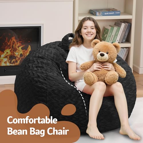 2ft Memory Foam Bean Bag Chair with Machine Washable Plush Cover